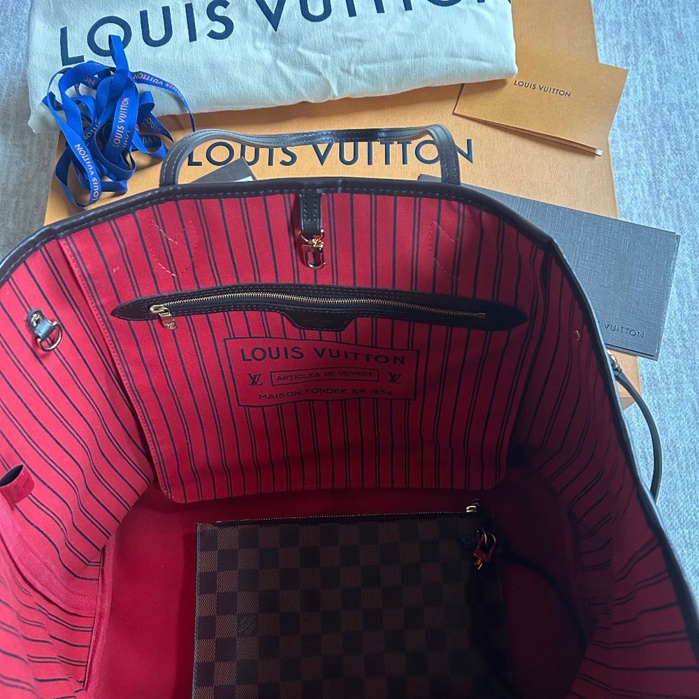 100% Authentic Louis Vuitton Neverfull GM Tote Damier Ebene